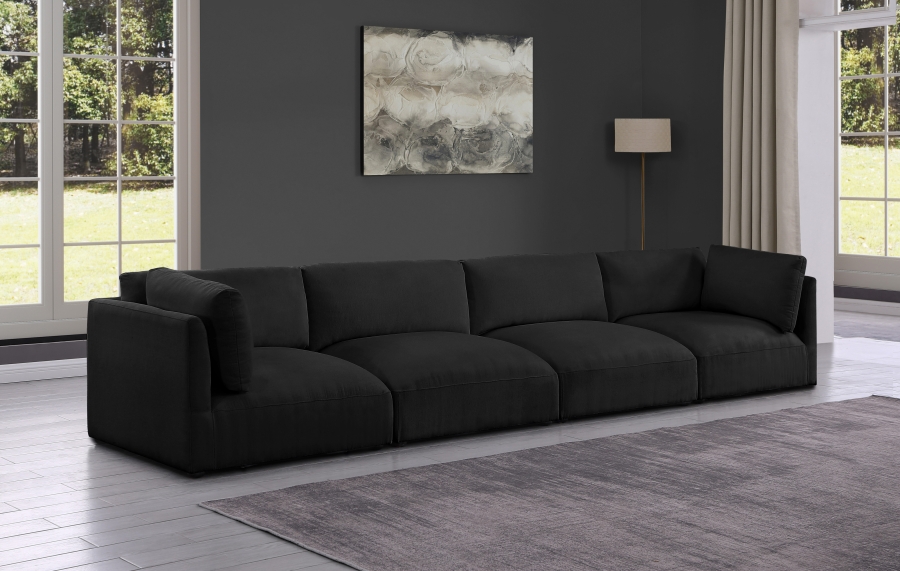 Ease 152" Fabric Upholstered 4pc. Modular Sofa