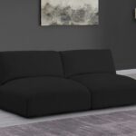 Ease 76" Fabric Upholstered 2pc. Armless Modular Loveseat