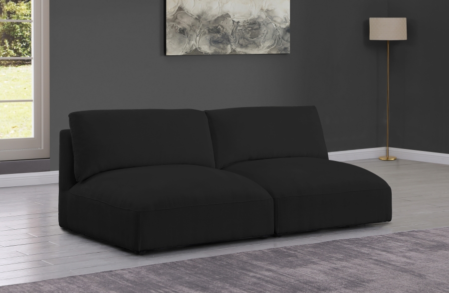 Ease 76" Fabric Upholstered 2pc. Armless Modular Loveseat