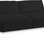 Ease 76" Fabric Upholstered 2pc. Armless Modular Loveseat