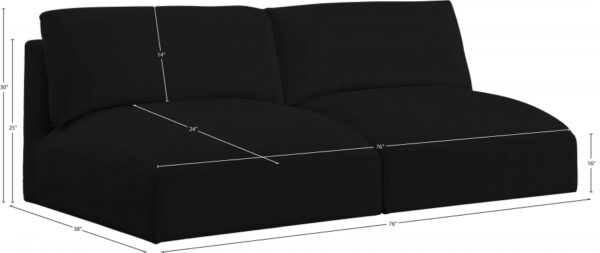 Ease 76" Fabric Upholstered 2pc. Armless Modular Loveseat