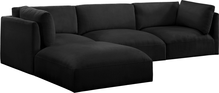 Ease 114" Fabric Upholstered 4pc. Modular Sectional