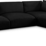 Ease 114" Fabric Upholstered 4pc. Modular Sectional