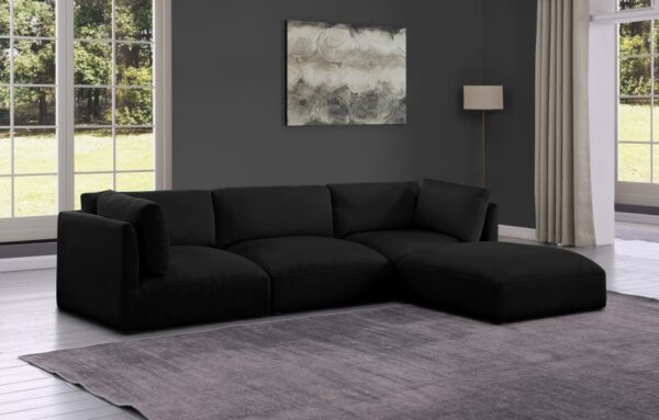Ease 114" Fabric Upholstered 4pc. Modular Sectional