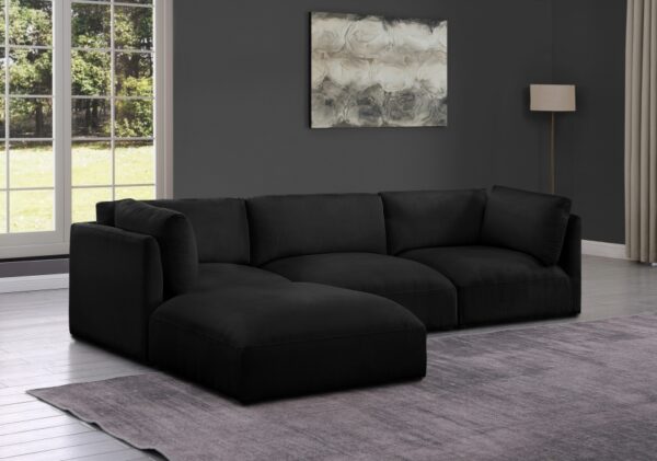 Ease 114" Fabric Upholstered 4pc. Modular Sectional