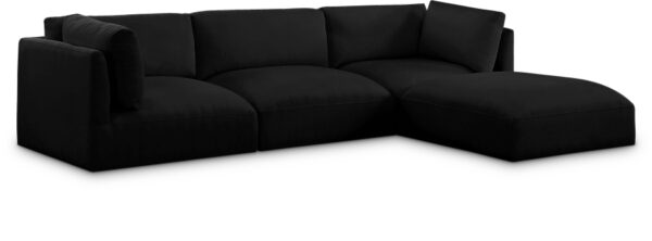 Ease 114" Fabric Upholstered 4pc. Modular Sectional