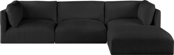 Ease 114" Fabric Upholstered 4pc. Modular Sectional