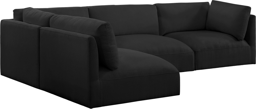 Ease 114" Fabric Upholstered 4pc. Modular Sectional