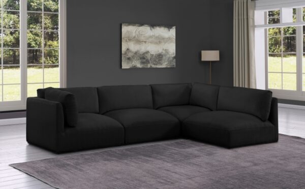 Ease 114" Fabric Upholstered 4pc. Modular Sectional