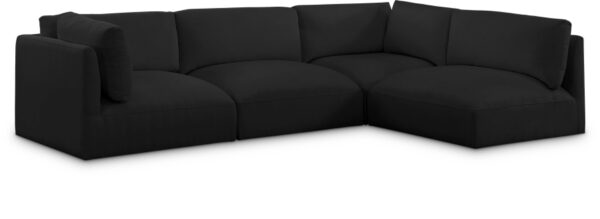 Ease 114" Fabric Upholstered 4pc. Modular Sectional
