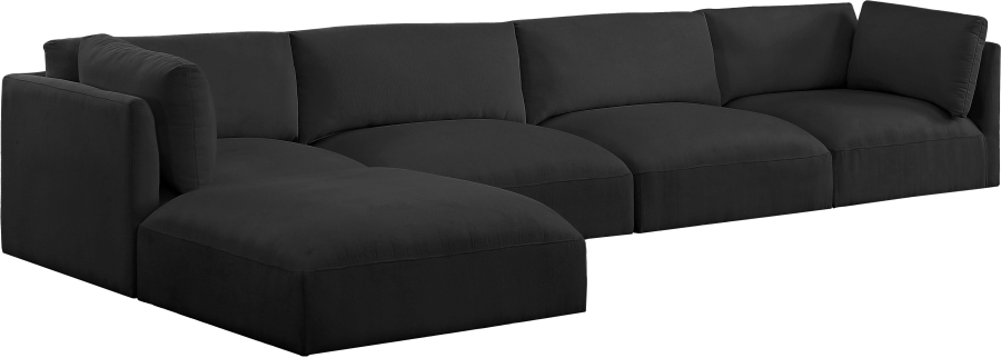 Ease 152" Fabric Upholstered 5pc. Modular Sectional