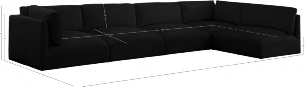 Ease 152" Fabric Upholstered 5pc. Modular Sectional