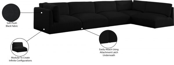 Ease 152" Fabric Upholstered 5pc. Modular Sectional