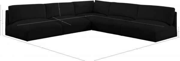 Ease 114" Fabric Upholstered 5pc. Modular Sectional