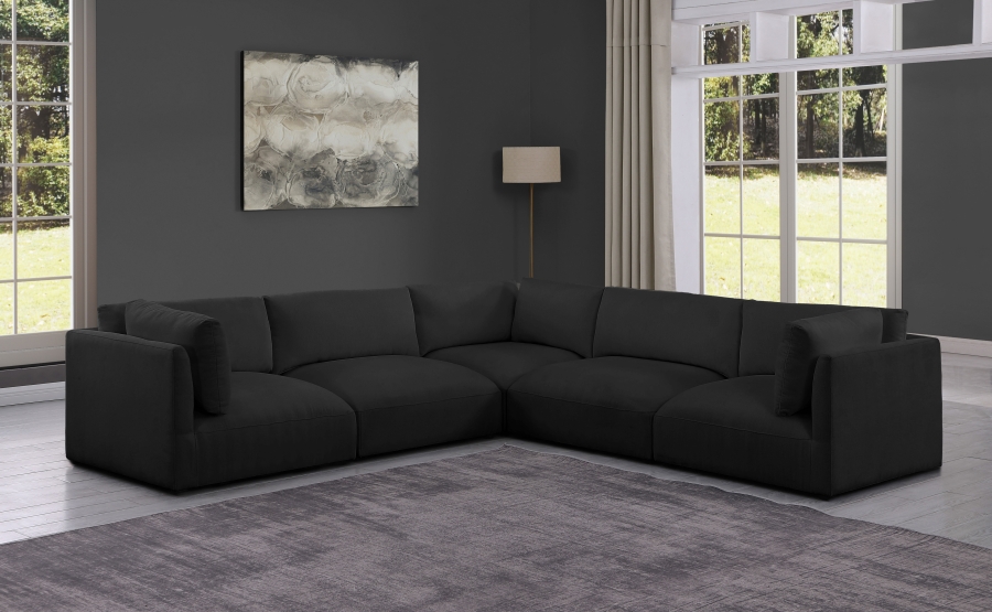 Ease 114" Fabric Upholstered 5pc. Modular Sectional