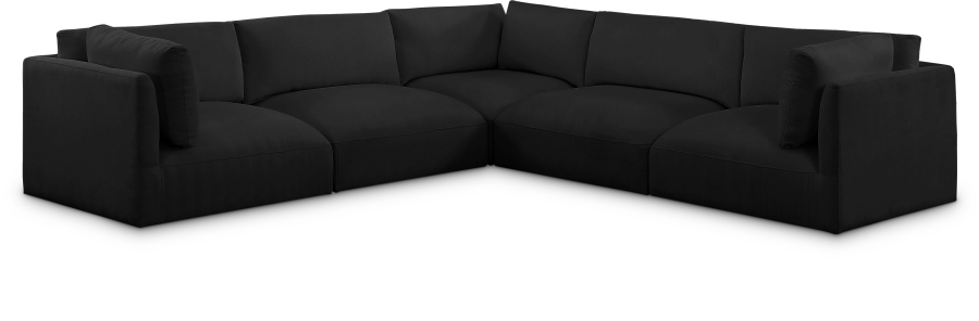 Ease 114" Fabric Upholstered 5pc. Modular Sectional