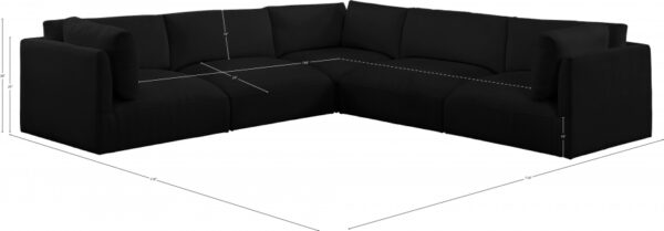 Ease 114" Fabric Upholstered 5pc. Modular Sectional