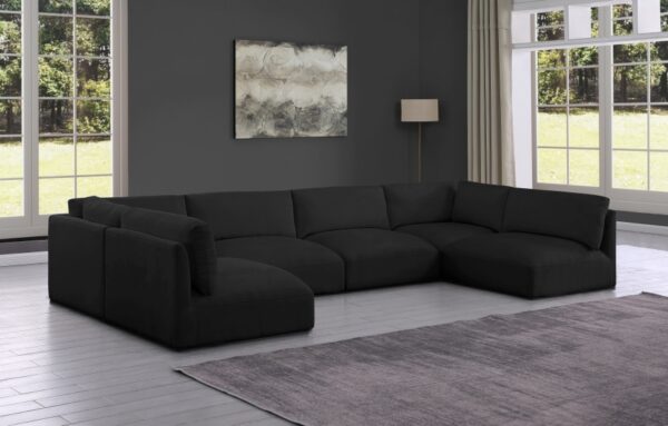 Ease 152" Fabric Upholstered 6pc. Modular Sectional