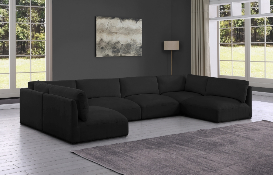 Ease 152" Fabric Upholstered 6pc. Modular Sectional