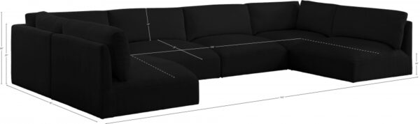 Ease 152" Fabric Upholstered 6pc. Modular Sectional