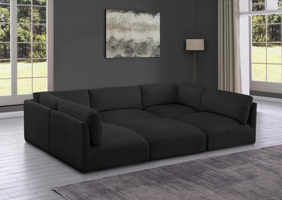 Ease 114" Fabric Upholstered 6pc. Modular Sectional
