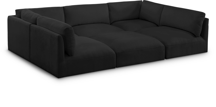 Ease 114" Fabric Upholstered 6pc. Modular Sectional