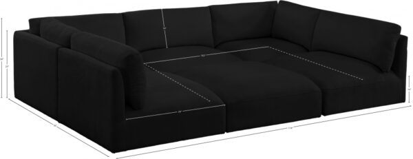 Ease 114" Fabric Upholstered 6pc. Modular Sectional