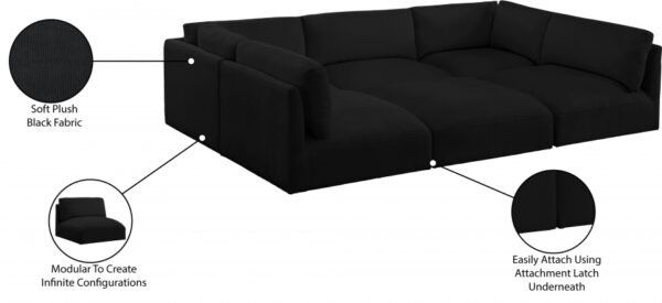 Ease 114" Fabric Upholstered 6pc. Modular Sectional