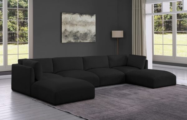 Ease 152" Fabric Upholstered 6pc. Modular Sectional