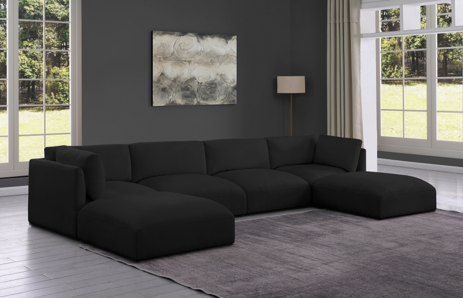 Ease 152" Fabric Upholstered 6pc. Modular Sectional
