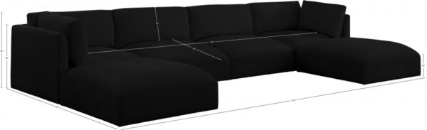 Ease 152" Fabric Upholstered 6pc. Modular Sectional