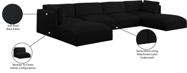 Ease 152" Fabric Upholstered 6pc. Modular Sectional