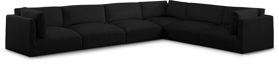 Ease 152" Fabric Upholstered 6pc. Modular Sectional