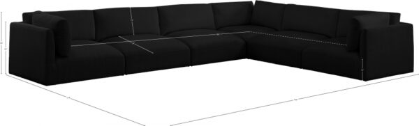 Ease 152" Fabric Upholstered 6pc. Modular Sectional