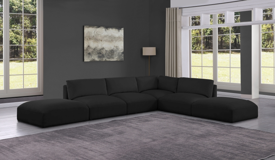 Ease 152" Fabric Upholstered 6pc. Modular Sectional