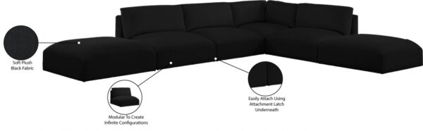 Ease 152" Fabric Upholstered 6pc. Modular Sectional