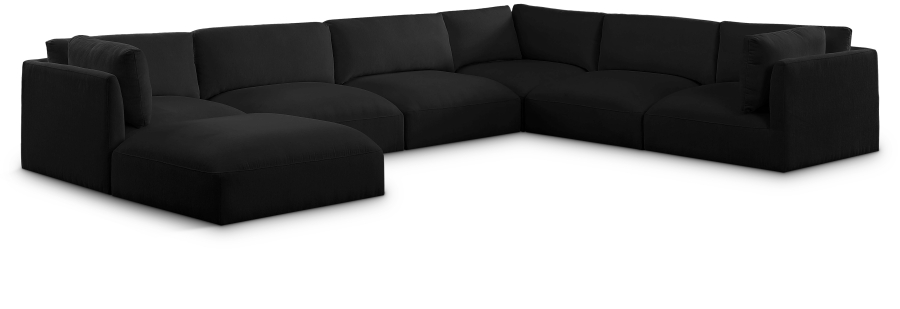 Ease 152" Fabric Upholstered 7pc. Modular Sectional
