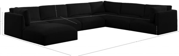 Ease 152" Fabric Upholstered 7pc. Modular Sectional