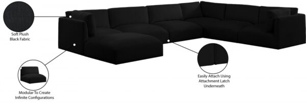 Ease 152" Fabric Upholstered 7pc. Modular Sectional