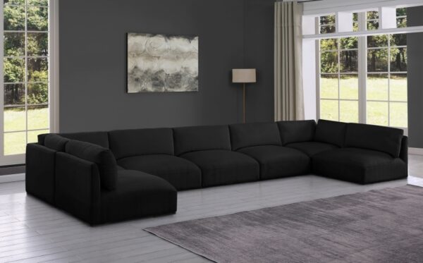Ease 190" Fabric Upholstered 7pc. Modular Sectional
