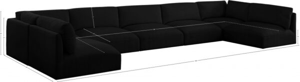 Ease 190" Fabric Upholstered 7pc. Modular Sectional