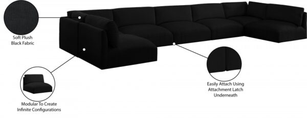 Ease 190" Fabric Upholstered 7pc. Modular Sectional
