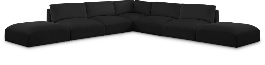 Ease 152" Fabric Upholstered 7pc. Modular Sectional