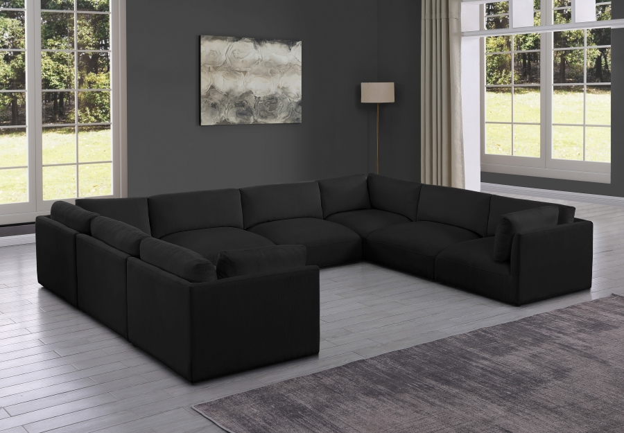 Ease 152" Fabric Upholstered 8pc. Modular Sectional