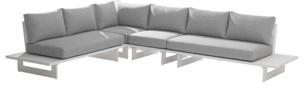 Maldives 129.5" Water Resistant Fabric Upholstered Outdoor Patio 4pc. Modular Sectional