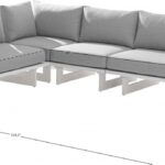 Maldives 129.5" Water Resistant Fabric Upholstered Outdoor Patio 4pc. Modular Sectional