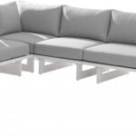 Maldives 129.5" Water Resistant Fabric Upholstered Outdoor Patio 4pc. Modular Sectional