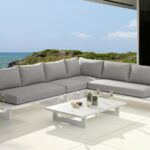 Maldives 102" Water Resistant Fabric Upholstered Outdoor Patio 4pc. Modular Sectional