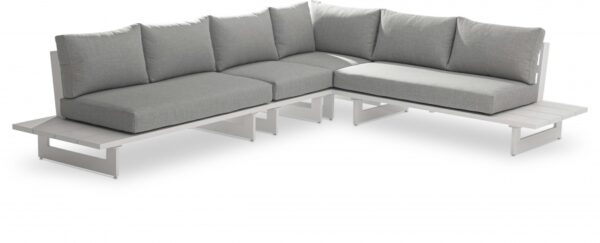 Maldives 102" Water Resistant Fabric Upholstered Outdoor Patio 4pc. Modular Sectional