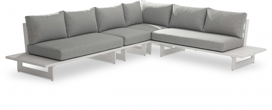 Maldives 102" Water Resistant Fabric Upholstered Outdoor Patio 4pc. Modular Sectional